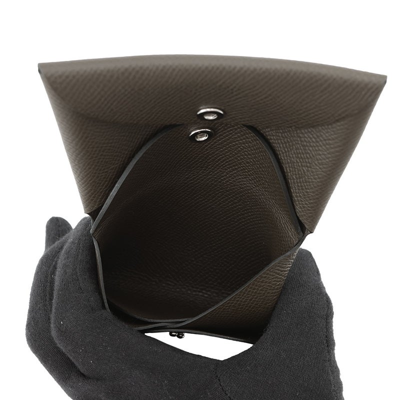 エルメス コインケース カルヴィ デュオ ヴェールロデン/シルバー金具 エプソン G刻印 財布