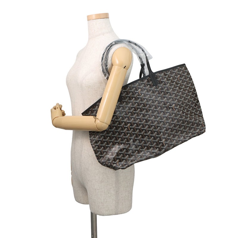 ゴヤール トートバッグ サンルイPM PVC レザー STLOUIPMLTY01CL01P GOYARD ポーチ付き 黒 ヘリンボーン
