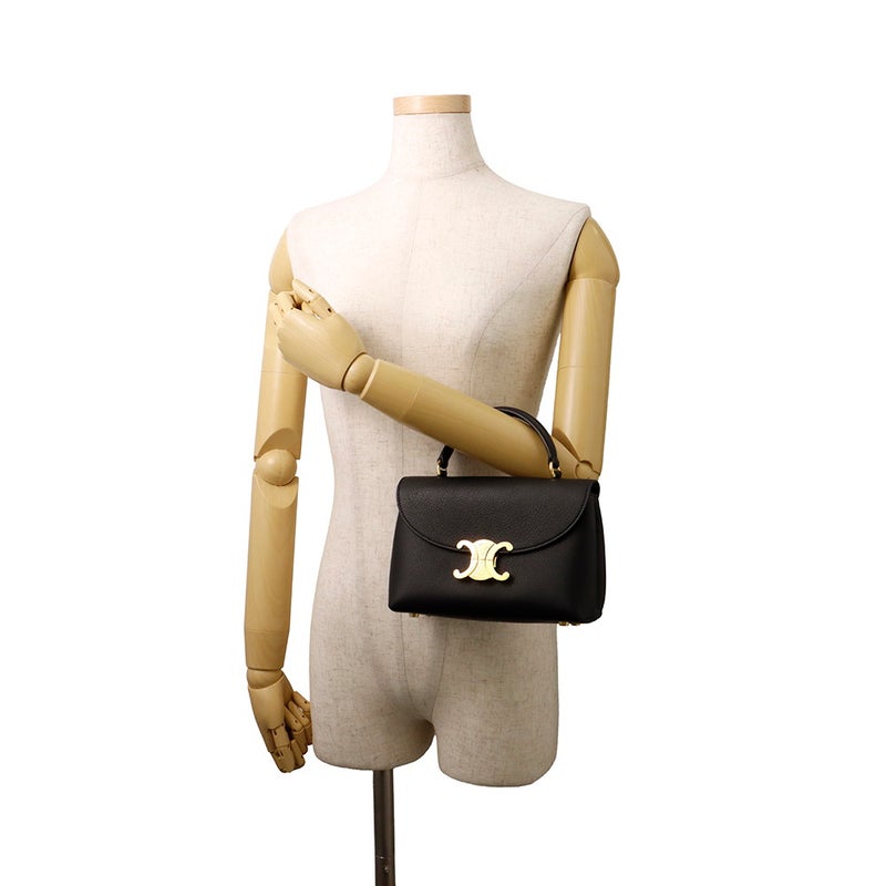 セリーヌ ハンドバッグ ティーン ニノ レザー 118113 CELINE 2wayショルダーバッグ 黒