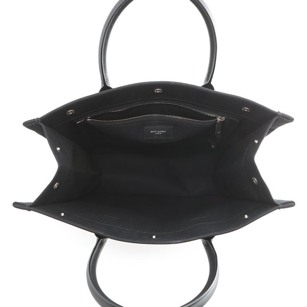 サンローランパリ トートバッグ リヴ ゴーシュ スモール キャンバス/レザー 632539 SAINT LAURENT PARIS 黒