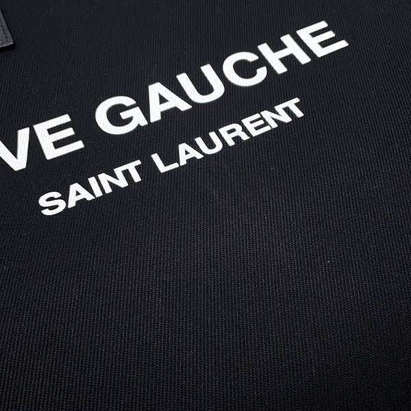 サンローランパリ トートバッグ リヴ ゴーシュ スモール キャンバス/レザー 632539 SAINT LAURENT PARIS 黒