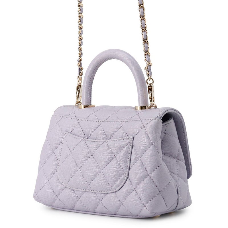 シャネル ハンドバッグ ココマーク ココハンドル ミニ フラップ キャビアスキン AS2215 CHANEL 2way