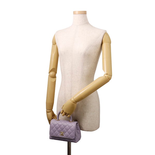 シャネル ハンドバッグ ココマーク ココハンドル ミニ フラップ キャビアスキン AS2215 CHANEL 2way