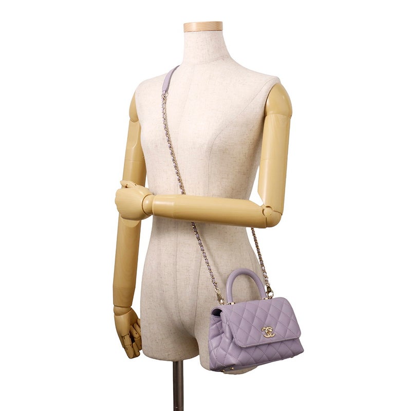 シャネル ハンドバッグ ココマーク ココハンドル ミニ フラップ キャビアスキン AS2215 CHANEL 2way