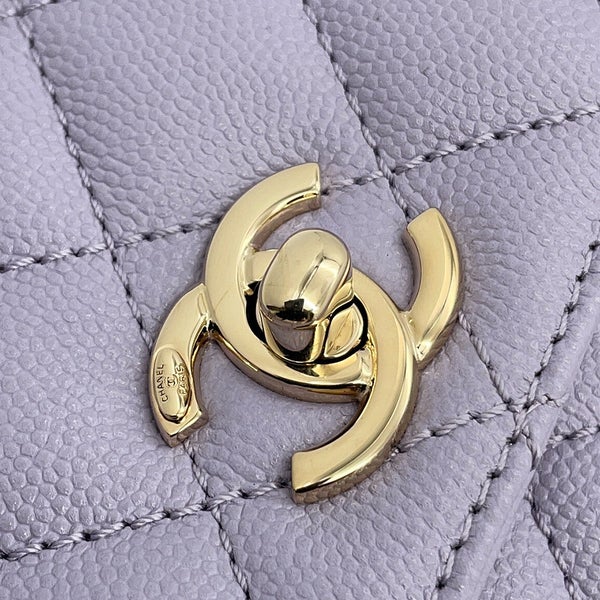 シャネル ハンドバッグ ココマーク ココハンドル ミニ フラップ キャビアスキン AS2215 CHANEL 2way