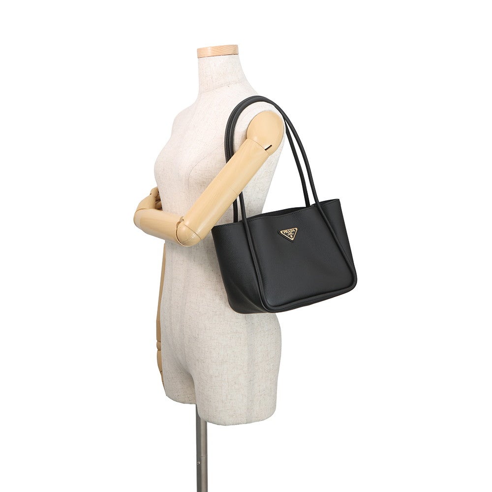 PRADA プラダ　レザートートバッグ　ボストンバック PRADA（プラダ） SOFT GRAIN ブランドオフ レザー トートバッグ ソフト