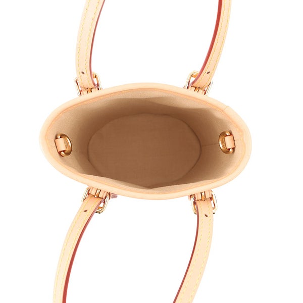 ルイヴィトン ハンドバッグ モノグラム・ミニ ナノ・バケットM12317 2wayショルダーバッグ 白