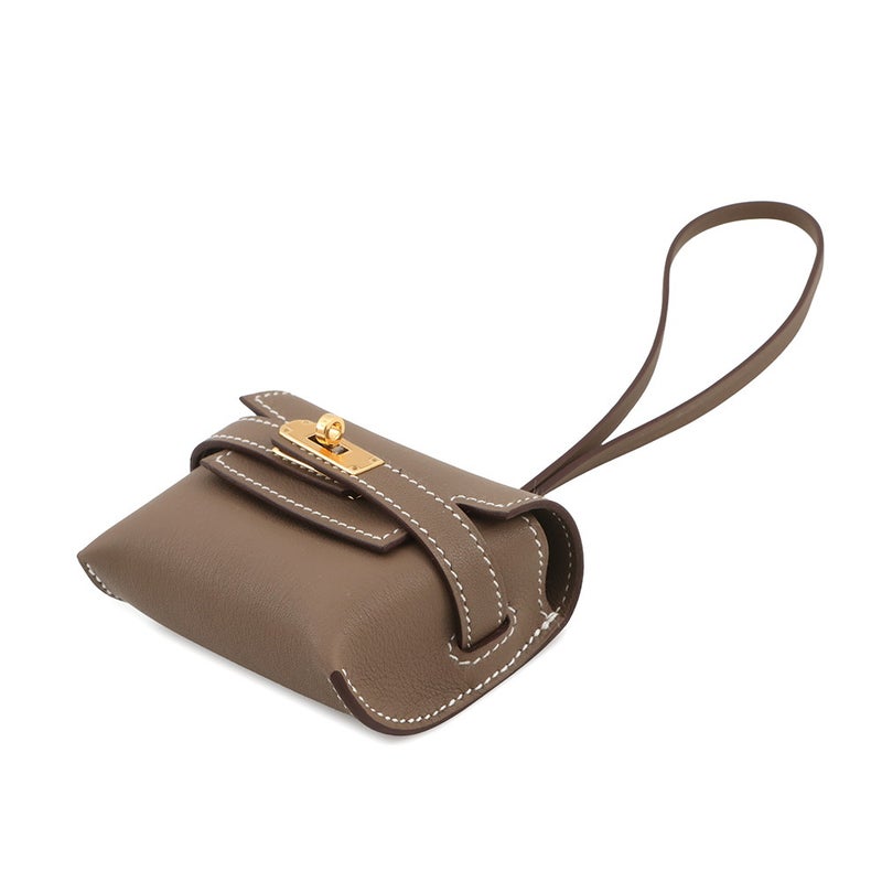 エルメス バッグチャーム ケリー フェスティバル チャーム エトゥープ/ゴールド金具 スイフト K刻印