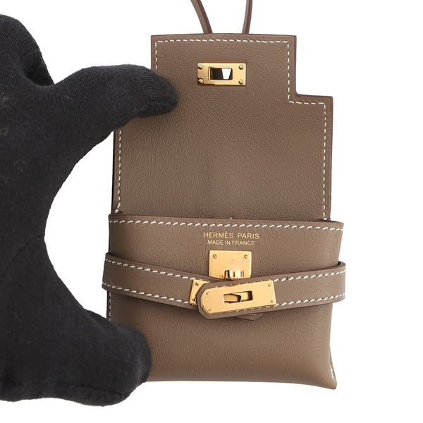 エルメス バッグチャーム ケリー フェスティバル チャーム エトゥープ/ゴールド金具 スイフト K刻印