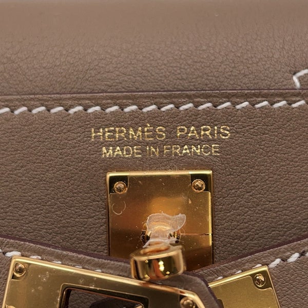 エルメス バッグチャーム ケリー フェスティバル チャーム エトゥープ/ゴールド金具 スイフト K刻印