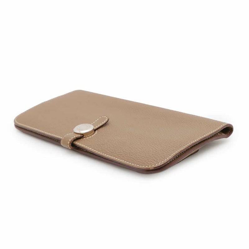 エルメス 長財布 ドゴンロング エトゥープ/シルバー金具 トゴ X刻印 HERMES 財布