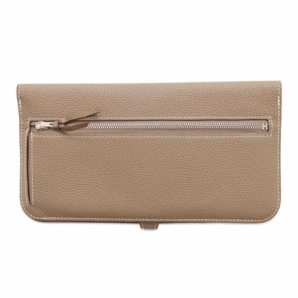 エルメス 長財布 ドゴンロング エトゥープ/シルバー金具 トゴ X刻印 HERMES 財布