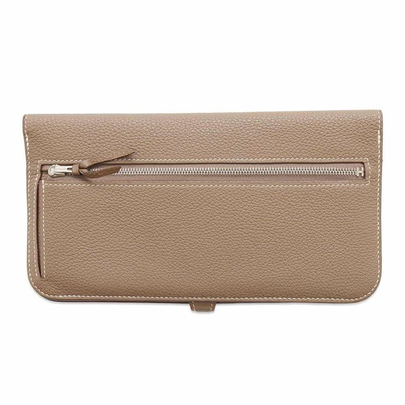 エルメス 長財布 ドゴンロング エトゥープ/シルバー金具 トゴ X刻印 HERMES 財布