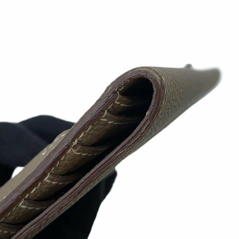 エルメス 長財布 ドゴンロング エトゥープ/シルバー金具 トゴ X刻印 HERMES 財布