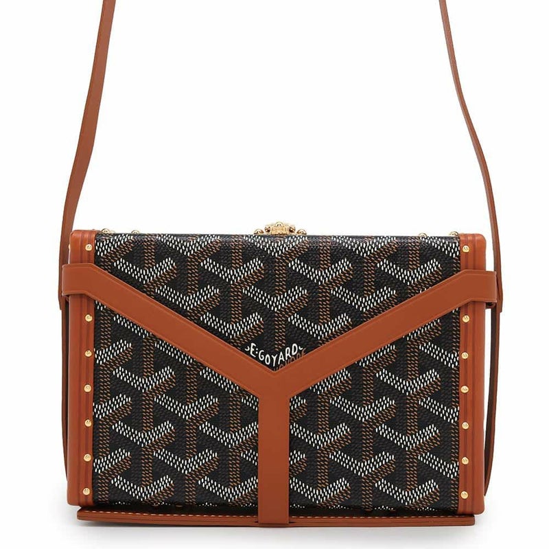 ゴヤール ショルダーバッグ ミノディエール PVC/レザー GOYARD トランク 黒