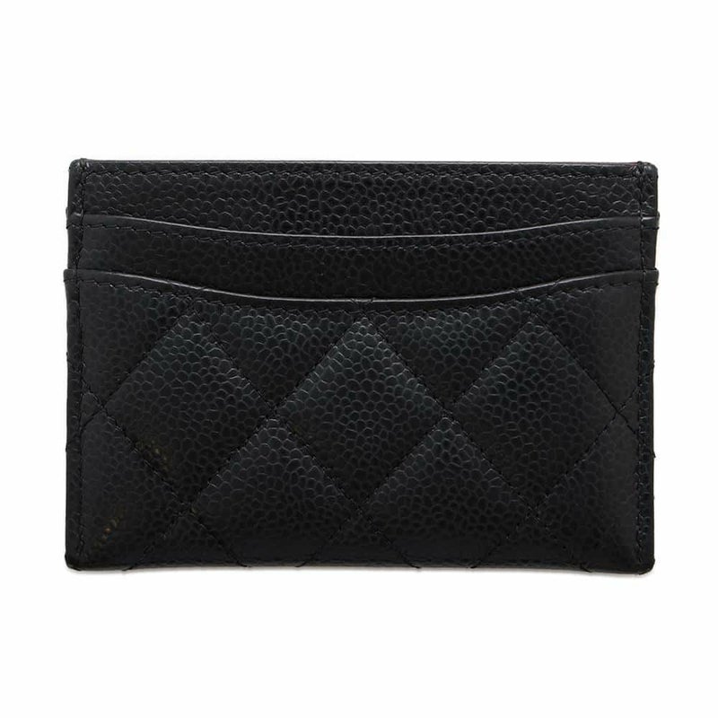 シャネル カードケース マトラッセ ココマーク キャビアスキン AP0213 CHANEL 定期入れ 名刺入れ パスケース 黒
