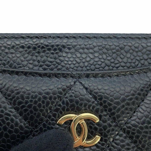 シャネル カードケース マトラッセ ココマーク キャビアスキン AP0213 CHANEL 定期入れ 名刺入れ パスケース 黒