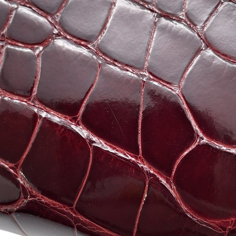 エルメス 長財布 ケリーウォレット ギリーズ ルージュアッシュ/シルバー金具 アリゲーター/アリゲーターマット D刻印