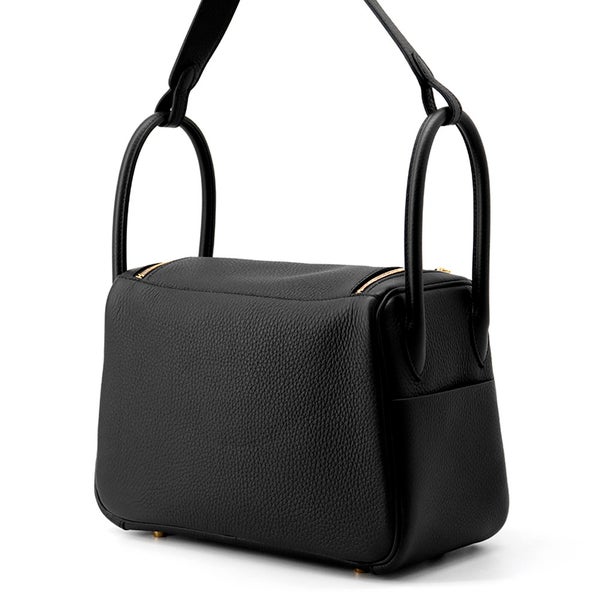 エルメス ハンドバッグ リンディ26 ブラック/ゴールド金具 トリヨンクレマンス K刻印 ２wayショルダー 黒