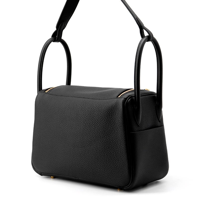 エルメス ハンドバッグ リンディ26 ブラック/ゴールド金具 トリヨンクレマンス K刻印 ２wayショルダー 黒