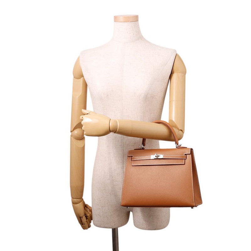 エルメス ハンドバッグ ケリー25 外縫い ゴールド/シルバー金具 ヴォーマダム G刻印 ２wayショルダー