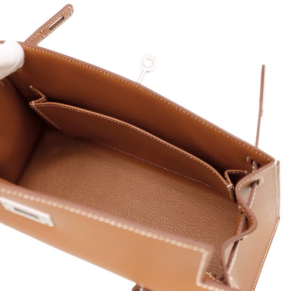 エルメス ハンドバッグ ケリー25 外縫い ゴールド/シルバー金具 ヴォーマダム G刻印 ２wayショルダー