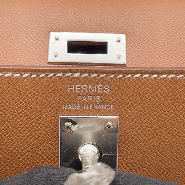 エルメス ハンドバッグ ケリー25 外縫い ゴールド/シルバー金具 ヴォーマダム G刻印 ２wayショルダー