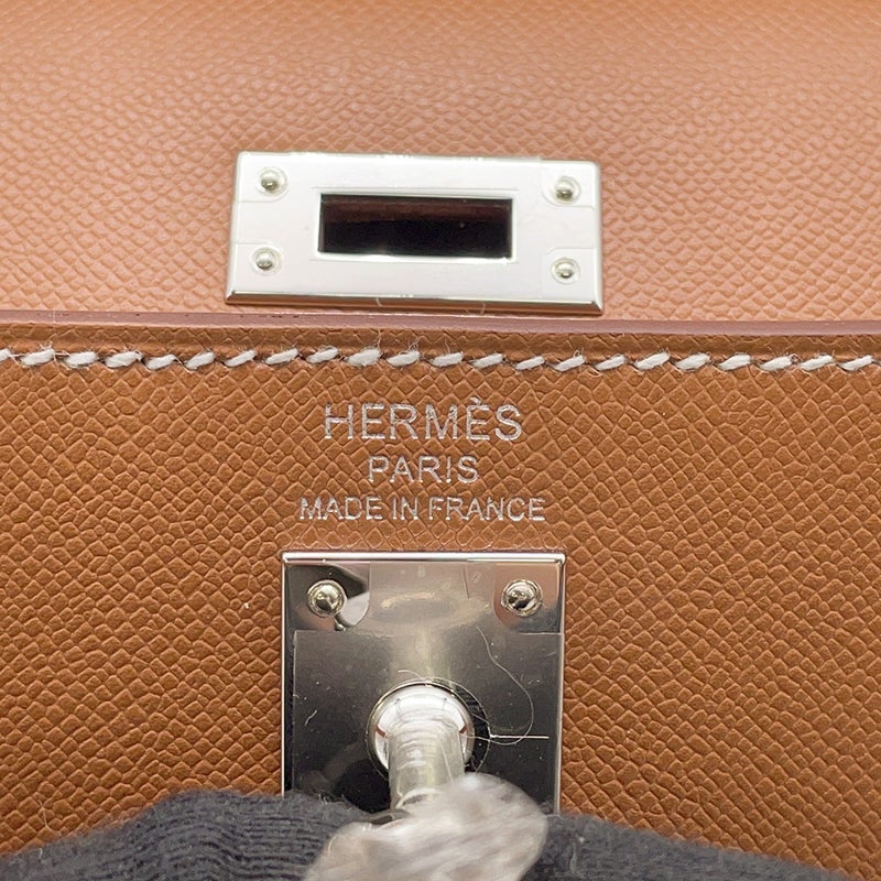 エルメス ハンドバッグ ケリー25 外縫い ゴールド/シルバー金具 ヴォーマダム G刻印 ２wayショルダー