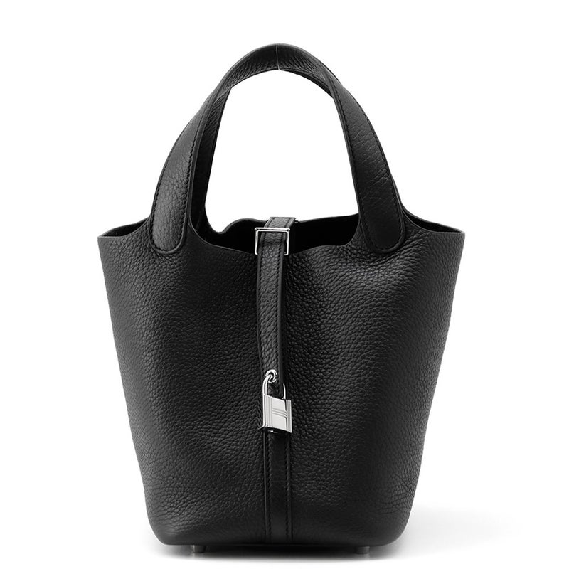 エルメス ハンドバッグ ピコタンロックPM ブラック/シルバー金具 トリヨンクレマンス B刻印 黒