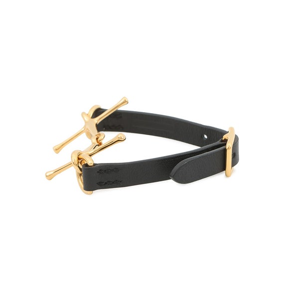 エルメス ブレスレット モール ホースビット ブラック/ゴールド金具 スイフト  A刻印 サイズT2 HERMES アクセサリー 黒