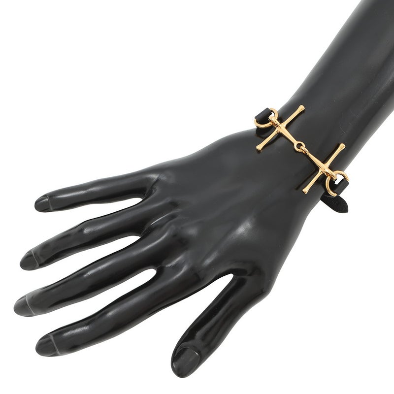 エルメス ブレスレット モール ホースビット ブラック/ゴールド金具 スイフト  A刻印 サイズT2 HERMES アクセサリー 黒