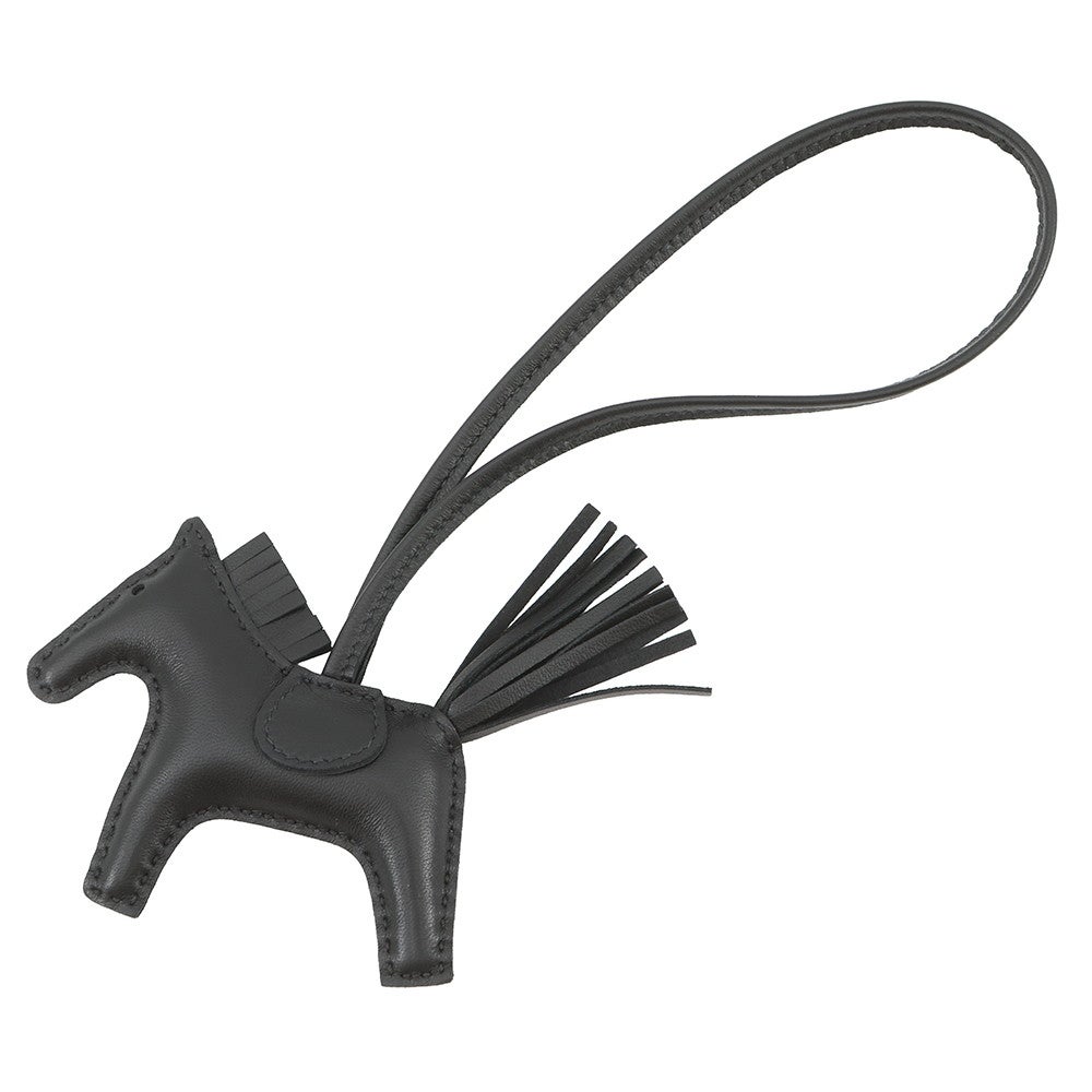 エルメス バッグチャーム ロデオ PM ブラック ラムスキン Z刻印 HERMES