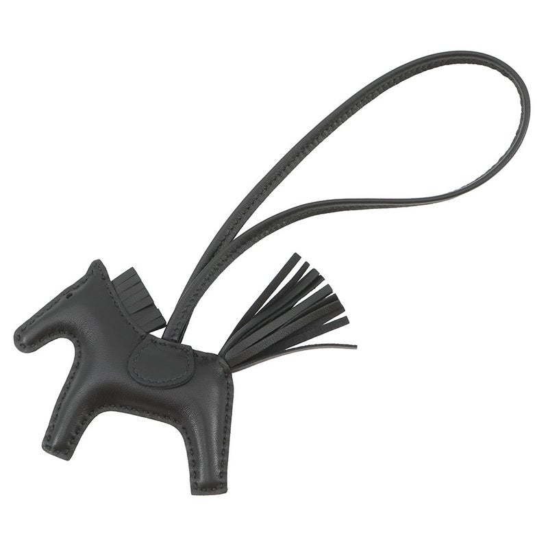 エルメス バッグチャーム ロデオ PM ブラック ラムスキン Z刻印 HERMES 黒
