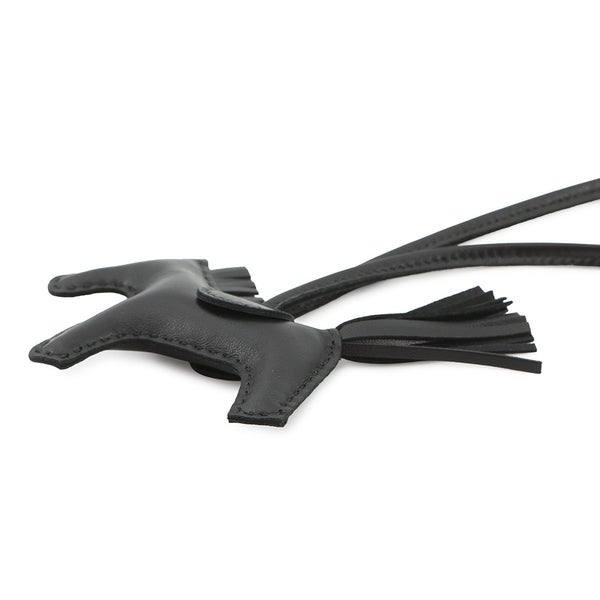エルメス バッグチャーム ロデオ PM ブラック ラムスキン Z刻印 HERMES 黒