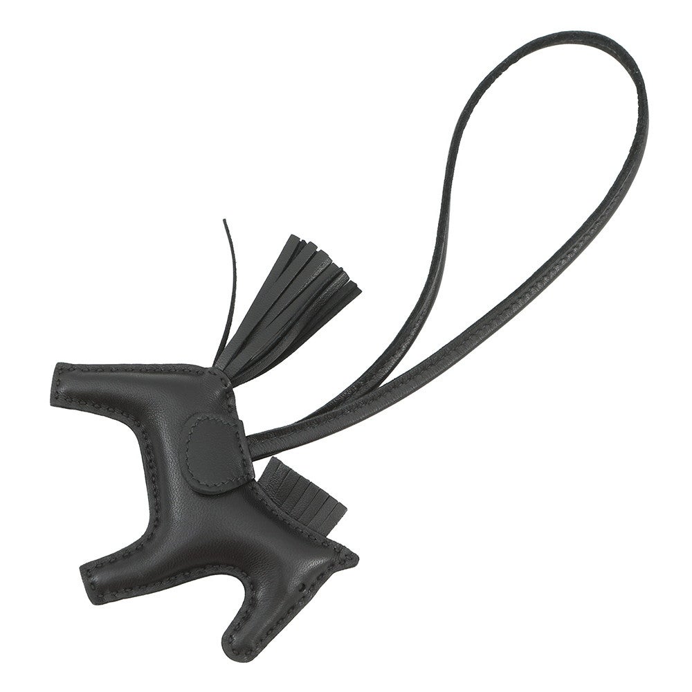 エルメス バッグチャーム ロデオ PM ブラック ラムスキン Z刻印 HERMES