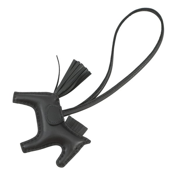 エルメス バッグチャーム ロデオ PM ブラック ラムスキン Z刻印 HERMES 黒