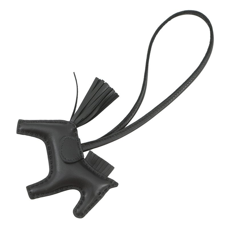 エルメス バッグチャーム ロデオ PM ブラック ラムスキン Z刻印 HERMES 黒
