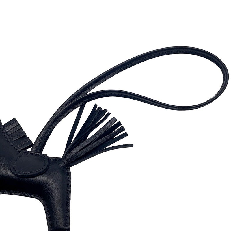 エルメス バッグチャーム ロデオ PM ブラック ラムスキン Z刻印 HERMES 黒