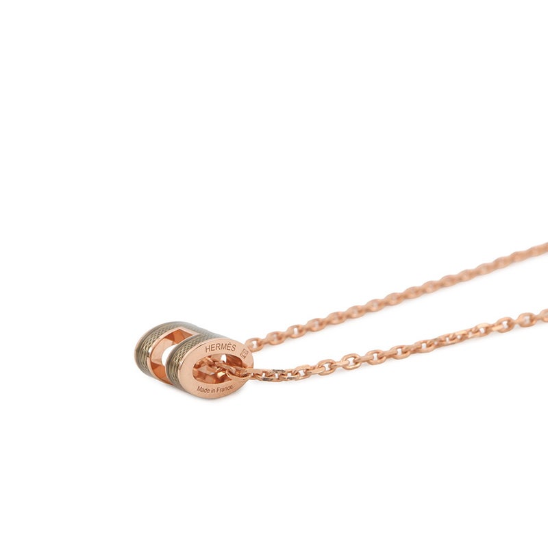 エルメス ネックレス ミニ・ポップアッシュ スプラッシュH ブロンズドレ/ピンクゴールド金具 HERMES アクセサリー ポップH