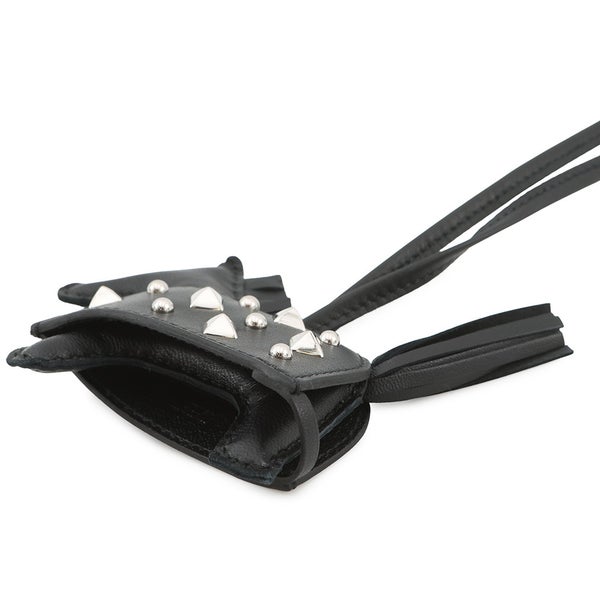 エルメス バッグチャーム ロデオPM ロベオ ロック ブラック/シルバー金具 ラムスキン K刻印 HERMES チャーム 黒