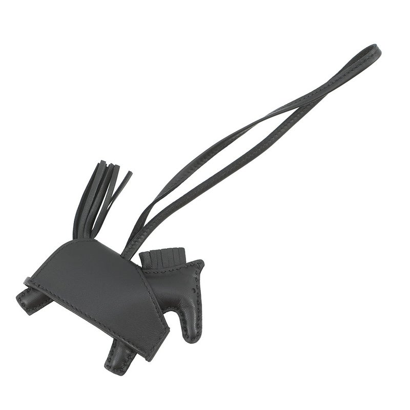 エルメス バッグチャーム ロデオPM ロベオ ロック ブラック/シルバー金具 ラムスキン K刻印 HERMES チャーム 黒