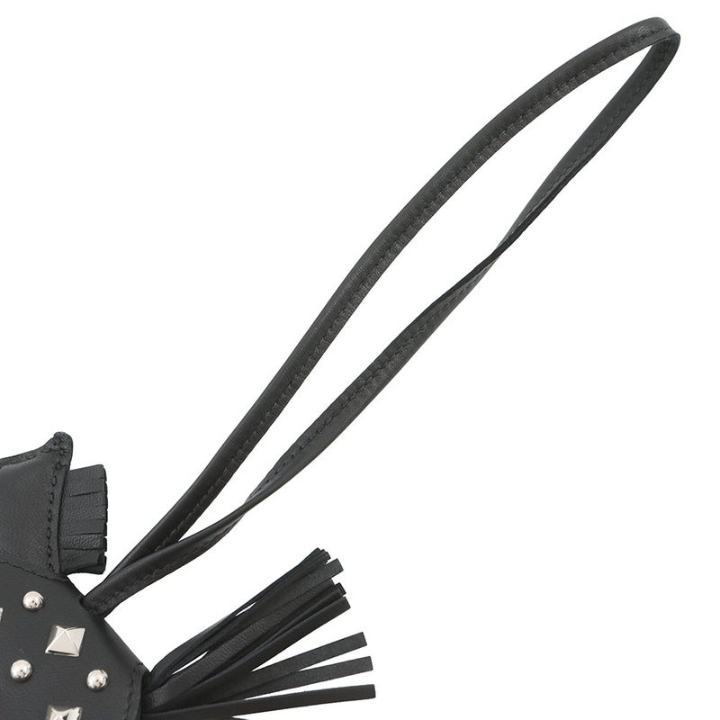 エルメス バッグチャーム ロデオPM ロベオ ロック ブラック/シルバー金具 ラムスキン K刻印 HERMES チャーム 黒