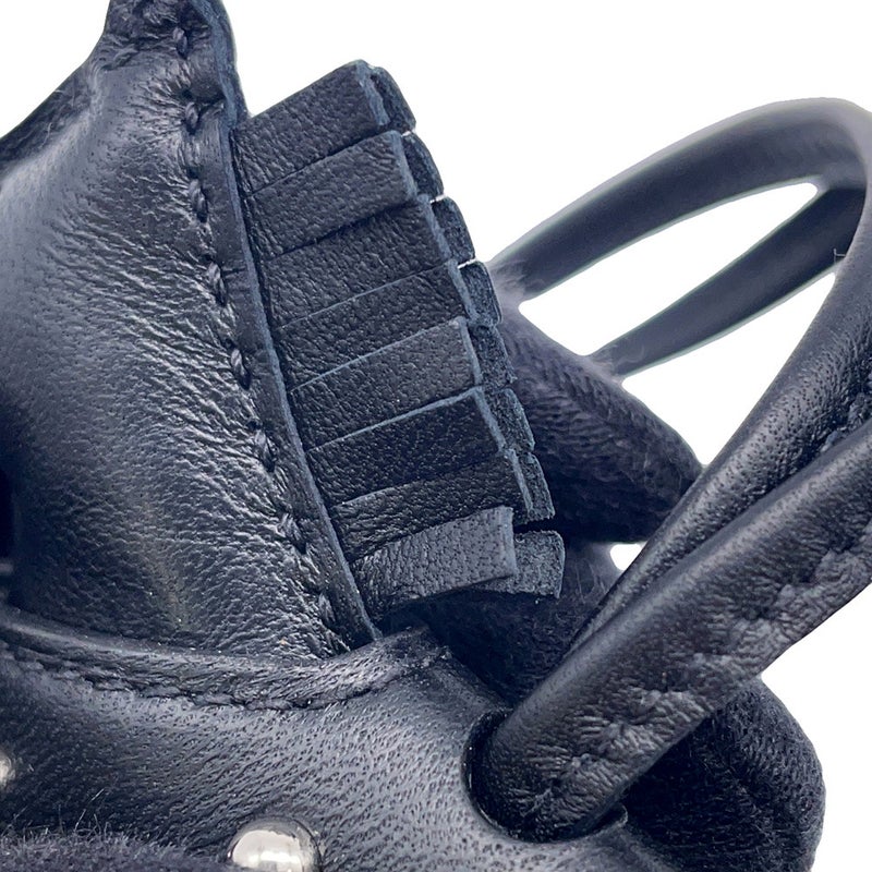 エルメス バッグチャーム ロデオPM ロベオ ロック ブラック/シルバー金具 ラムスキン K刻印 HERMES チャーム 黒