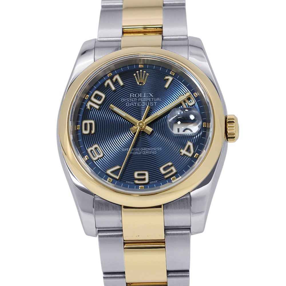 ロレックス デイトジャスト D番 116203 ROLEX 腕時計 ブルーコンセントリック文字盤 ロレックス デイトジャスト D番 116203 ROLEX 腕時計 ブルーコンセント