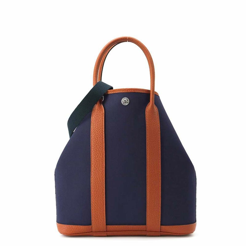 エルメス トートバッグ ガーデンファイルPM ブルーインディゴ/キュイーブル/シルバー金具 トワルミリタリー/ネゴンダ Z刻印