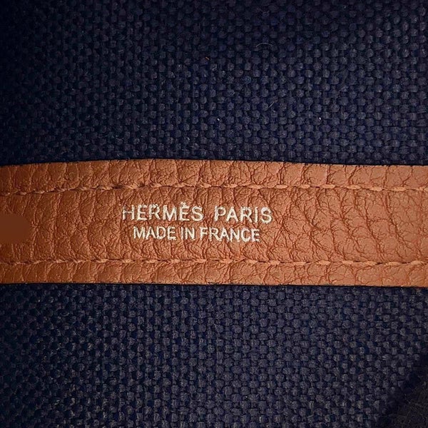 エルメス トートバッグ ガーデンファイルPM ブルーインディゴ/キュイーブル/シルバー金具 トワルミリタリー/ネゴンダ Z刻印