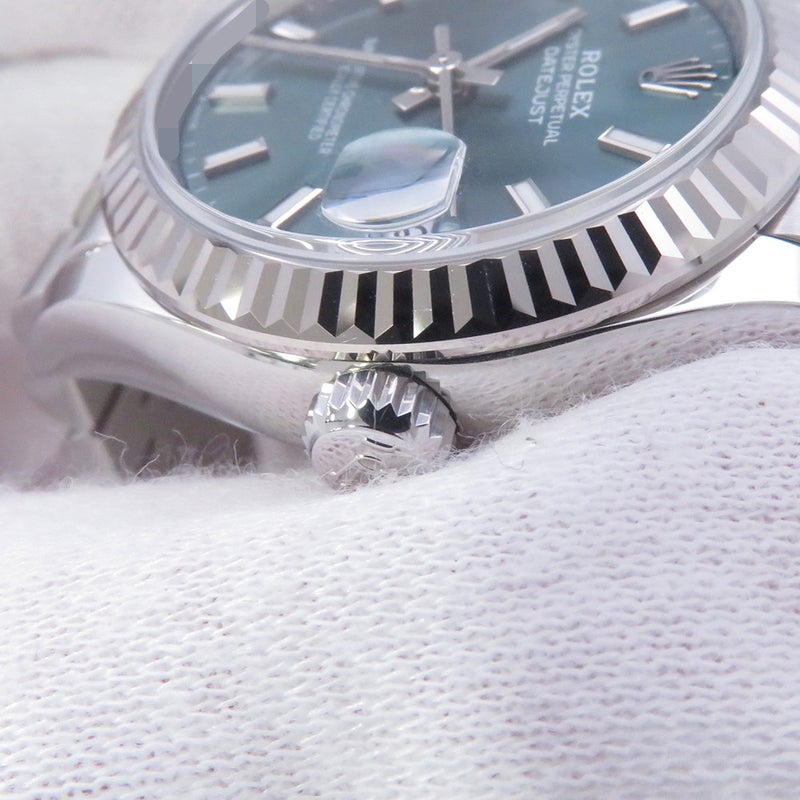 ロレックス デイトジャスト31 SS/K18WG ランダムシリアル ルーレット 278274 ROLEX 腕時計 ミントグリーン文字盤