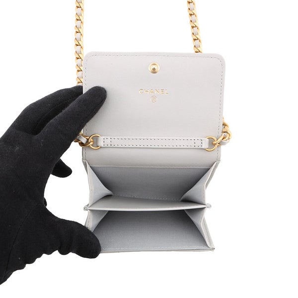 シャネル チェーンウォレット CHANEL19 フラップコンパクト コインパース ラムスキン AP1787 CHANEL 財布 小銭入れ