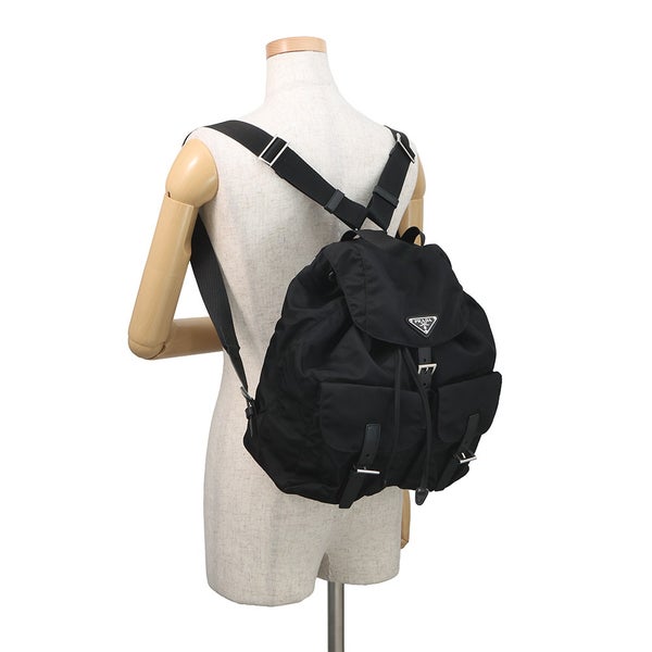 プラダ リュック ナイロン バックパック ミディアム ナイロン/レザー 1BZ811 PRADA リュックサック 黒