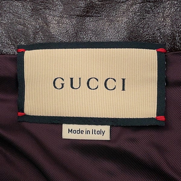 グッチ パンツ ストレートレザーパンツ ラムスキン メンズサイズ46 713493 GUCCI ボトムス